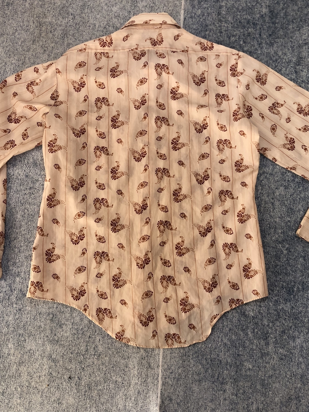Peach Floral Button-Up Shirt